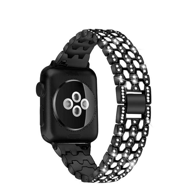 Watchbands Black-White / 38mm Women Diamond Band For Apple Watch 40mm 44mm 38mm 42mm Glitter Metal Bracelet Strap For Apple watch 6 strap SE series 5 4 3 2 1|Watchbands