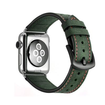 Watchbands green / 38mm 40mm Leather strap For Apple Watch Band apple watch 5 4 3 band 44mm/40mm 42mm/38mm iwatch band 5 4 3 correa bracelet watchband belt|iwatch leather band|iwatch leatherleather band