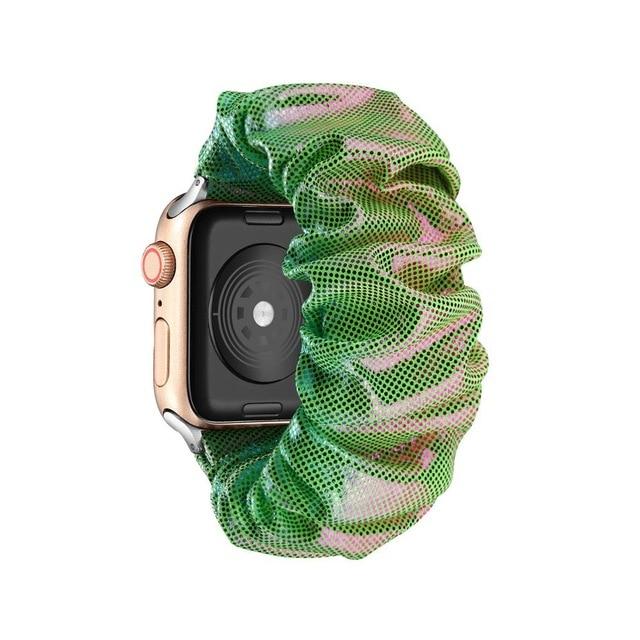 Watchbands Green / 38mm or 40mm Solo Elastic Strap for Apple Watch Scrunchie Band 6 Se 5 3 40mm 44mm Bracelet for IWatch Series 6 5 4 3 38mm 42mm Replacement|Watchbands|