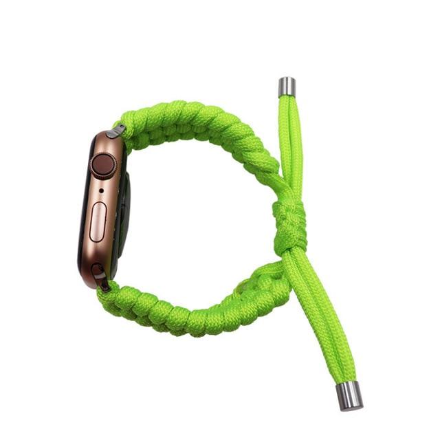 Watchbands green / 38MM or 40MM Outdoors Survival Rope Strap for Apple Watch 5 4 Band 44 Mm 40mm 42mm 38mm for IWatch Bracelet Series 5 4 3 44mm Stretchable|Watchbands|