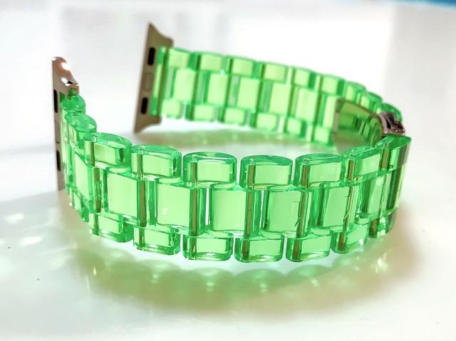 Watchbands Green / 38 or 40mm loop Transparent Sports Band for Apple Watch 5 4 3 2 1 38 42mm Strap Bracelet for iWatch 38/40/42/44mm Watchband Accessories|Watchbands|