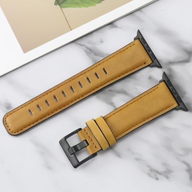 Watchbands A-Light Brown / 38mm Leather Band Loop Strap For Apple Watch 6 SE 5 4 3 2 1 38mm 42mm Sports Leather Watch Band For Apple watch 40mm 44mm Bracelet|Watchbands|