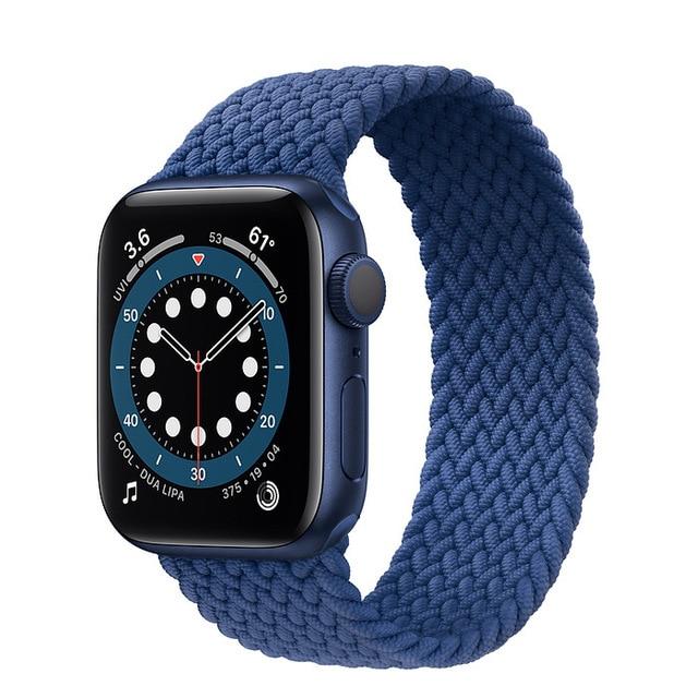 Watchbands Atlantic Blue / 38mm or 40mm / SS Braided Solo Loop strap For Apple watch band 44mm 40mm 38mm 42mm FABRIC Elastic belt Nylon bracelet iWatch series3 4 5 se 6 band|Watchbands|