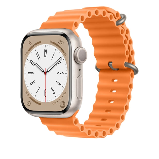 Bracelet Apple Watch 41mm / 40mm / 38 mm, Nylon Tressé avec Boucle  Camouflage Orange - Français