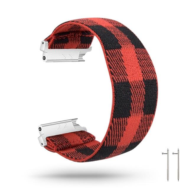 Watchbands Red grid / for versa2 M-L New Elastic Loop Band Strap for Fitbit Versa/Versa 2/Versa Lite Bracelet Nylon Watch Band for Man Women Wristband Sport Straps|Watchbands|