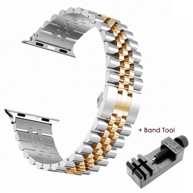 Watchbands Silver RoseGold Tool / 38mm or 40mm High Quality Steel Strap For Apple Watch Band Series 6 5 4 Premium Metal Replacement Bracelet iWatch 38/40mm 42/44mm Sport wristband |Watchbands|
