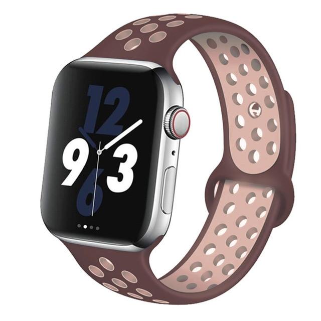 Watchbands Smokey Mauve 27 / 42mm-44mm S Silicone Strap For Apple watch band 44 mm/40mm 42mm/38mm Breathable for iWatch 42 40 bracelet series 5 4 3 44mm 42 40 38 mm|Watchbands|