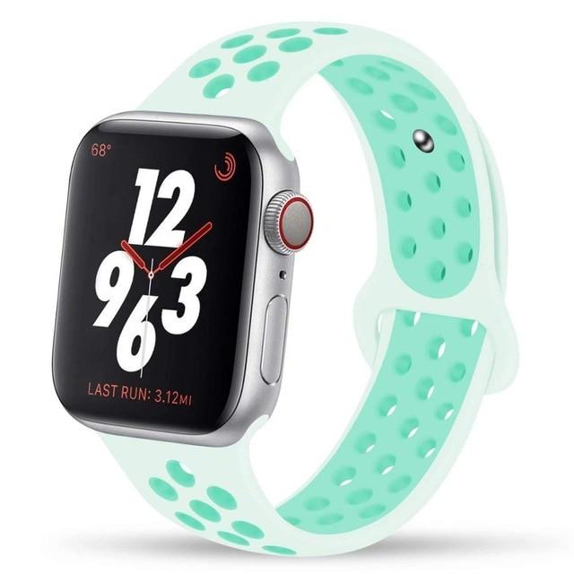 Watchbands Tint Tropical Twist / 42mm-44mm S Silicone Strap For Apple watch band 44 mm/40mm 42mm/38mm Breathable for iWatch 42 40 bracelet series 5 4 3 44mm 42 40 38 mm|Watchbands|