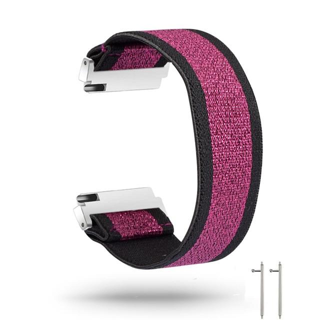 Watchbands black hot pink / for versa2 M-L New Elastic Loop Band Strap for Fitbit Versa/Versa 2/Versa Lite Bracelet Nylon Watch Band for Man Women Wristband Sport Straps|Watchbands|