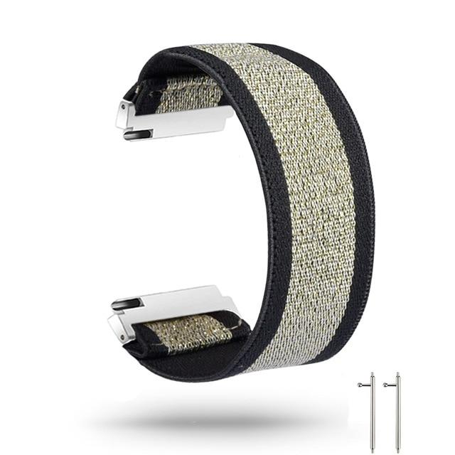 Watchbands black khaki / for versa2 M-L New Elastic Loop Band Strap for Fitbit Versa/Versa 2/Versa Lite Bracelet Nylon Watch Band for Man Women Wristband Sport Straps|Watchbands|