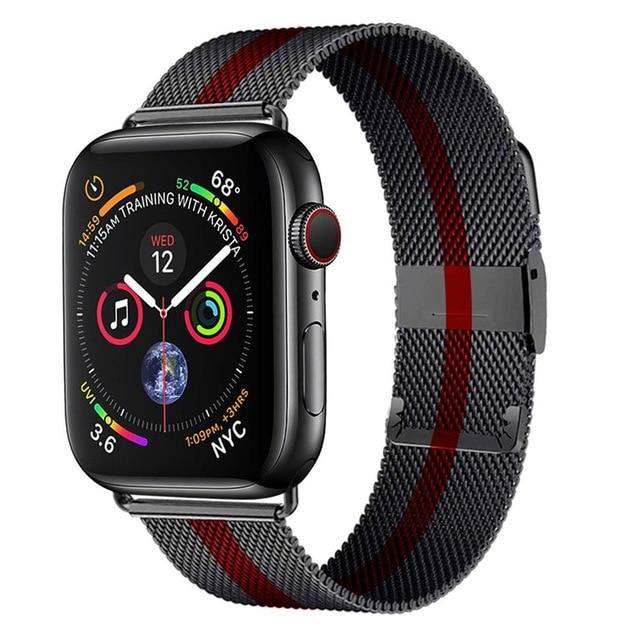 Watchbands China / black red / 38mm or 40mm Milanese Loop Band for Apple Watch Series 6 se 5 4 3 iwatch band 42mm 38mm Stainless steel bracelet apple watch strap 44mm 40mm|Watchbands