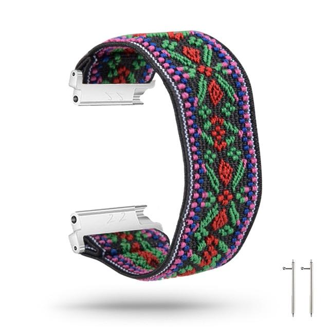 Watchbands boho color / for versa2 M-L New Elastic Loop Band Strap for Fitbit Versa/Versa 2/Versa Lite Bracelet Nylon Watch Band for Man Women Wristband Sport Straps|Watchbands|