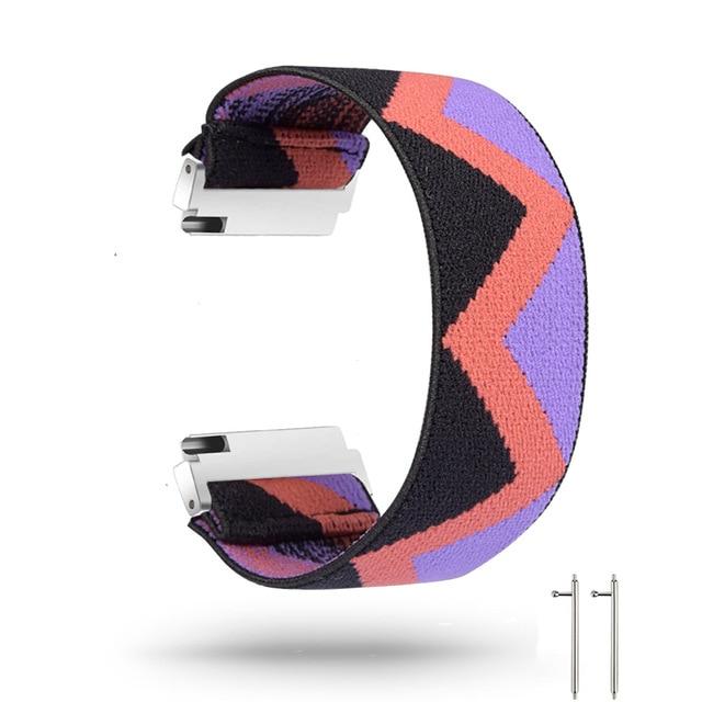 Watchbands boho purple / for versa2 M-L New Elastic Loop Band Strap for Fitbit Versa/Versa 2/Versa Lite Bracelet Nylon Watch Band for Man Women Wristband Sport Straps|Watchbands|