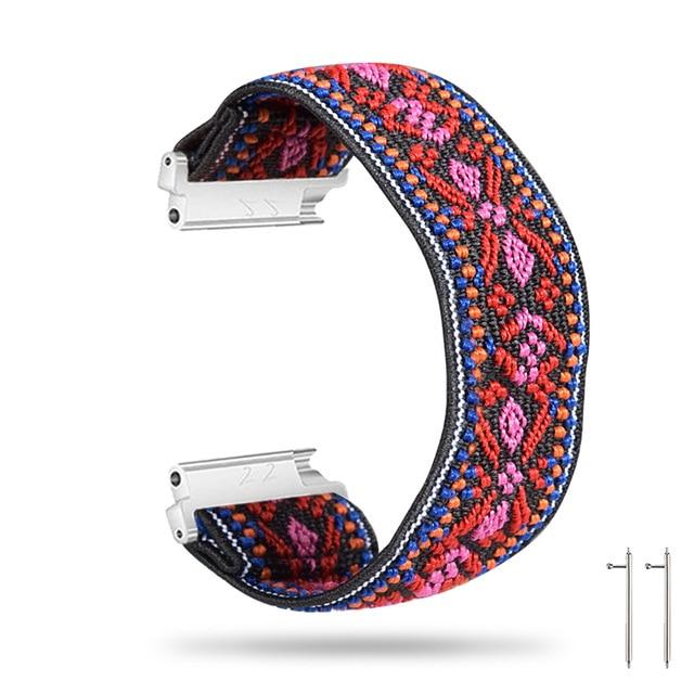 Watchbands boho red / for versa2 M-L New Elastic Loop Band Strap for Fitbit Versa/Versa 2/Versa Lite Bracelet Nylon Watch Band for Man Women Wristband Sport Straps|Watchbands|