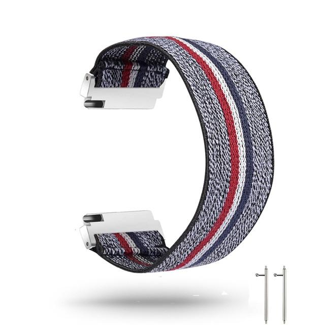 Watchbands dark red gray / for versa2 M-L New Elastic Loop Band Strap for Fitbit Versa/Versa 2/Versa Lite Bracelet Nylon Watch Band for Man Women Wristband Sport Straps|Watchbands|