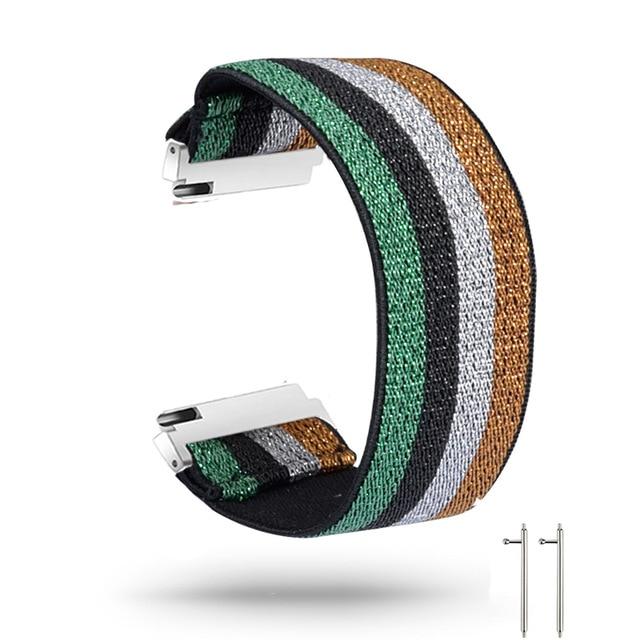Watchbands green black white / for versa2 M-L New Elastic Loop Band Strap for Fitbit Versa/Versa 2/Versa Lite Bracelet Nylon Watch Band for Man Women Wristband Sport Straps|Watchbands|