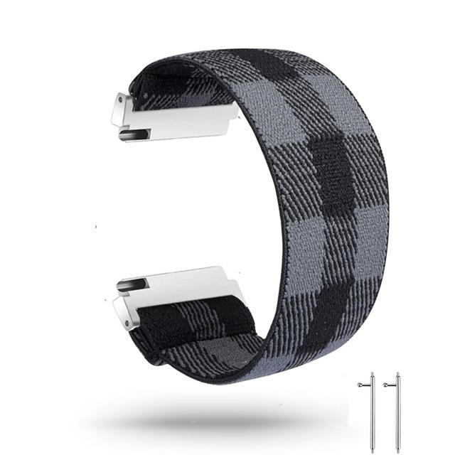 Watchbands lattice black gray / for versa2 M-L New Elastic Loop Band Strap for Fitbit Versa/Versa 2/Versa Lite Bracelet Nylon Watch Band for Man Women Wristband Sport Straps|Watchbands|