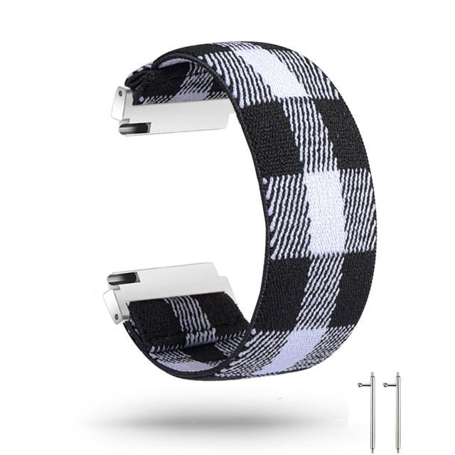 Watchbands lattice black white / for versa2 M-L New Elastic Loop Band Strap for Fitbit Versa/Versa 2/Versa Lite Bracelet Nylon Watch Band for Man Women Wristband Sport Straps|Watchbands|