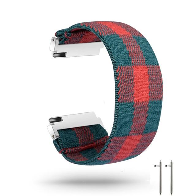 Watchbands lattice red green / for versa2 M-L New Elastic Loop Band Strap for Fitbit Versa/Versa 2/Versa Lite Bracelet Nylon Watch Band for Man Women Wristband Sport Straps|Watchbands|