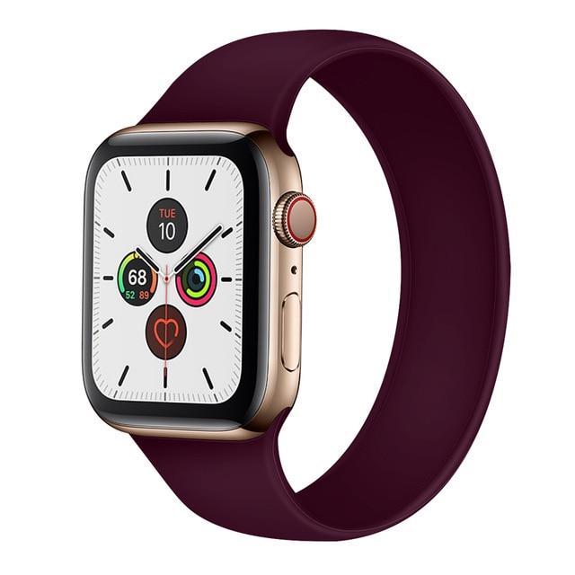 Watchbands purple / 38mm/40mm / Small Copy of Apple Watch Series 6 5 4 3 2 Durable Pink Silicone Loop Wristband, Unisex Elastic Stretchy strap iWatch 38mm 40mm 42mm 44mm S/M/L Watchbands