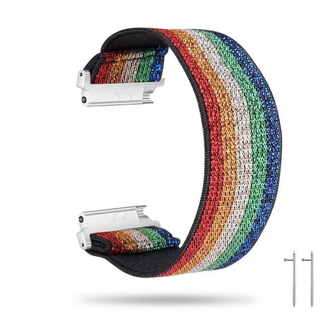 Watchbands rainbow / for versa2 M-L New Elastic Loop Band Strap for Fitbit Versa/Versa 2/Versa Lite Bracelet Nylon Watch Band for Man Women Wristband Sport Straps|Watchbands|