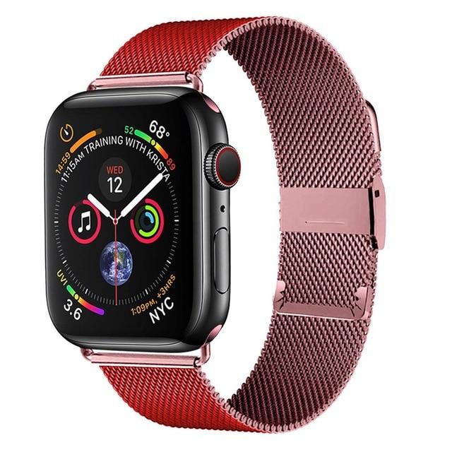 Watchbands China / red light gold / 38mm or 40mm Milanese Loop Band for Apple Watch Series 6 se 5 4 3 iwatch band 42mm 38mm Stainless steel bracelet apple watch strap 44mm 40mm|Watchbands