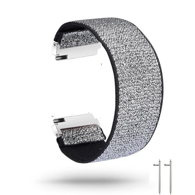 Watchbands silver / for versa2 M-L New Elastic Loop Band Strap for Fitbit Versa/Versa 2/Versa Lite Bracelet Nylon Watch Band for Man Women Wristband Sport Straps|Watchbands|
