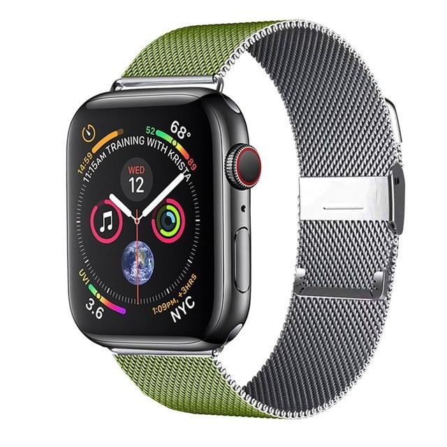 Watchbands China / silver green / 38mm or 40mm Milanese Loop Band for Apple Watch Series 6 se 5 4 3 iwatch band 42mm 38mm Stainless steel bracelet apple watch strap 44mm 40mm|Watchbands