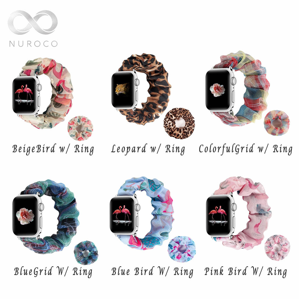 Watchbands Copy of Pink white daisy embroidered flowers on mesh chiffon breathable fabric, apple watch band straps 38 40 42 44 mm series 5 4 3 2 1