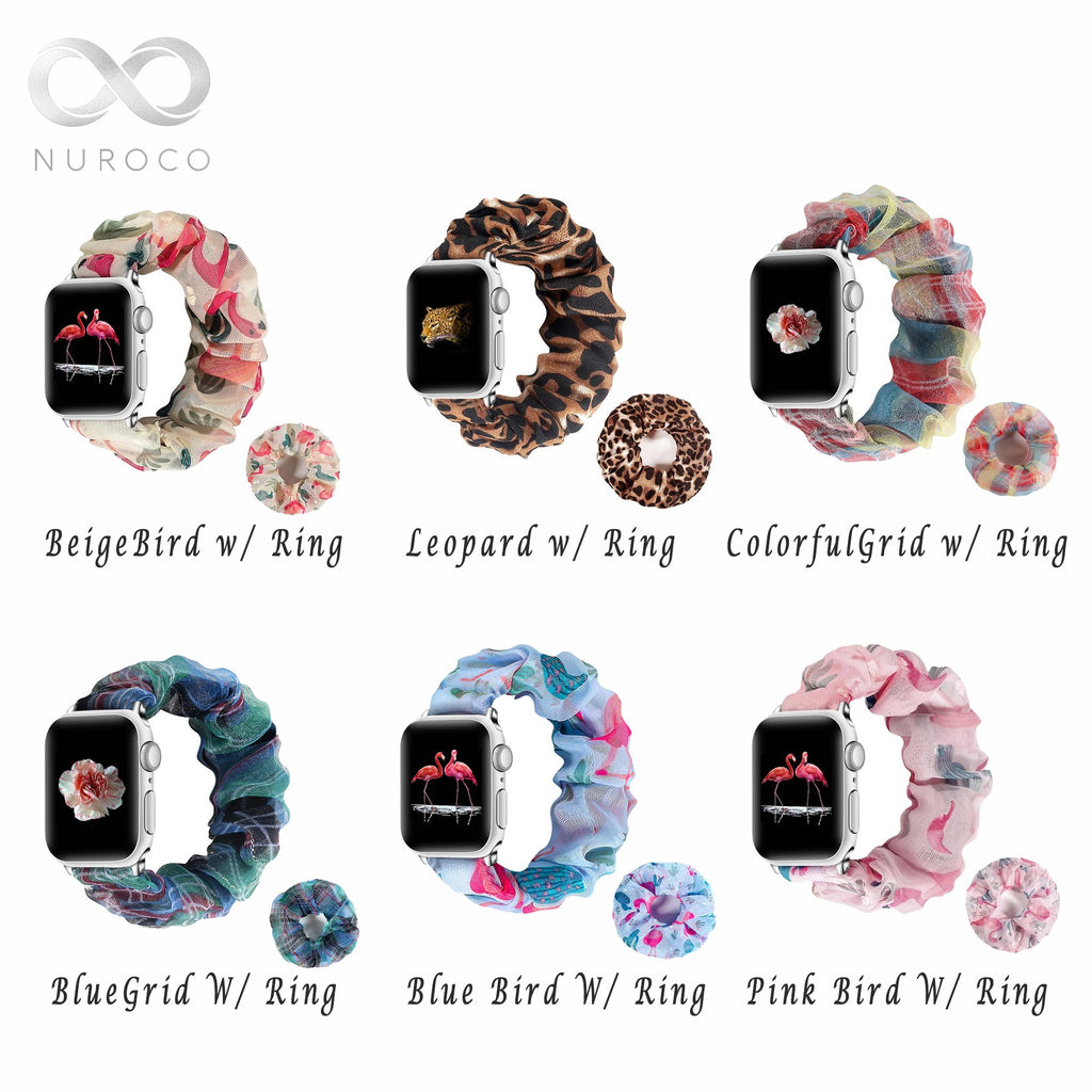 Watchbands black yoga daisy flowers embroidered flowers on mesh chiffon breathable fabric, apple watch band straps 38 40 42 44 mm series 5 4 3 2 1