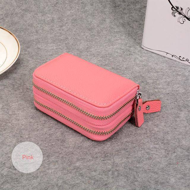 wallets Pink Small Wallet for women, Petite Genuine Cowhide Leather Card