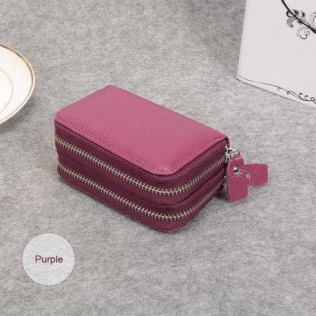 wallets Purple Small Wallet for women, Petite Genuine Cowhide Leather Card