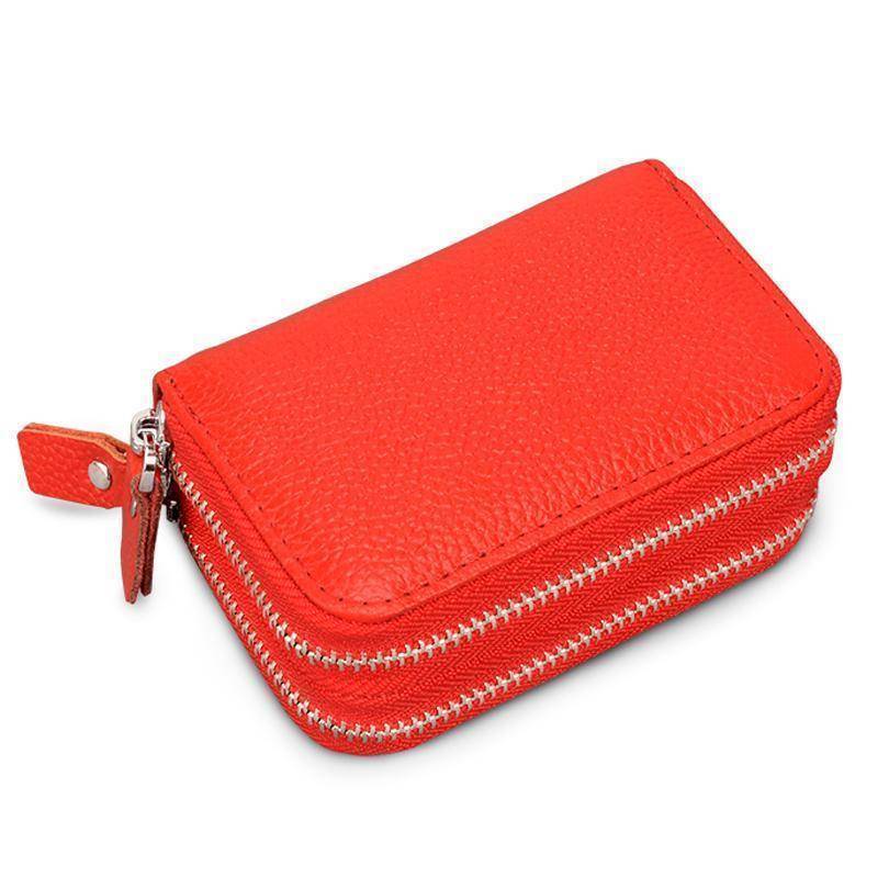 wallets Red Small Wallet for women, Petite Genuine Cowhide Leather Card