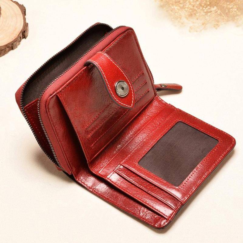Fashion Small Women's Leather Wallet Short Female Purse With Coin Pocket  Zipper Clutch Money Bag Credit Card Holder