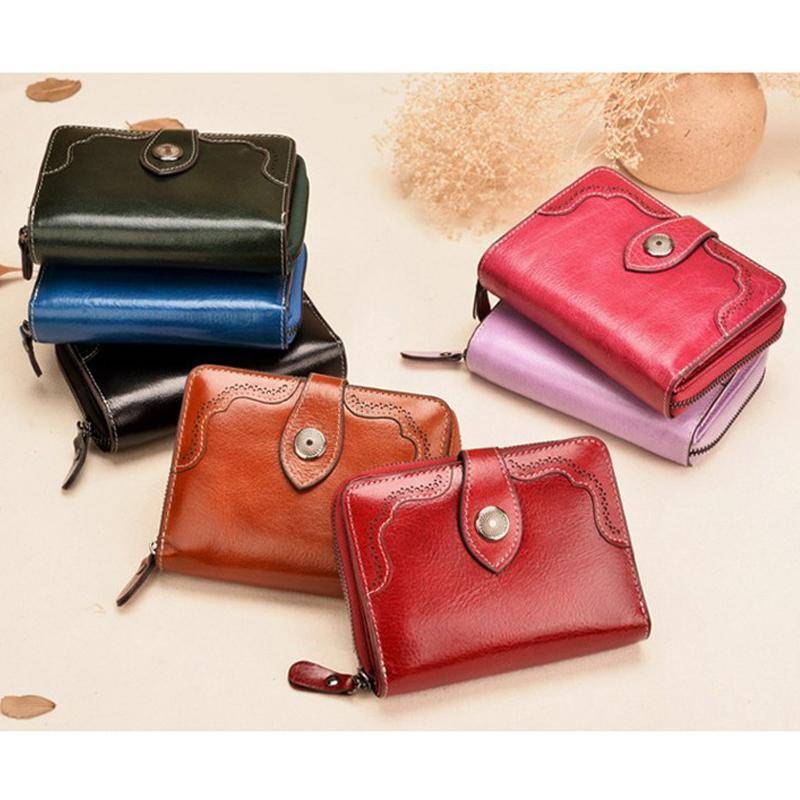 100% Cow Genuine Leather Womens Wallets and Fashion Small money bag luxury  wallet design coin Purses Simple wallet card holder