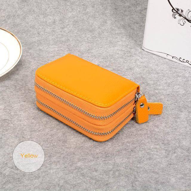 wallets Yellow Small Wallet for women, Petite Genuine Cowhide Leather Card
