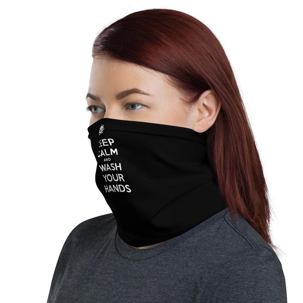 Keep Calm and wash your hands, Washable neck gaiter shield Balaclava Face cover warmer mask, Social Distance quote memes - US Fast Shipping