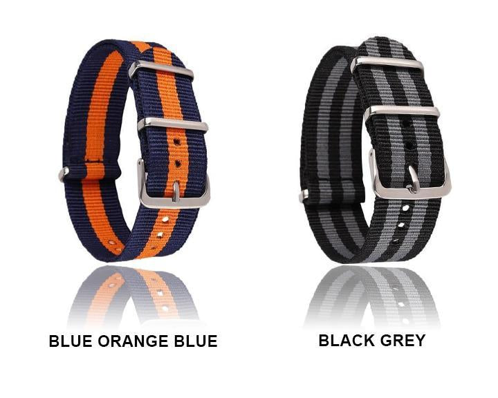 Stylish Army Sports High Quality Fabric Nylon Watch band, Accessories Buckle Belt For 007 James Bond 18 20 22mm Watch Strap Suitable for Men