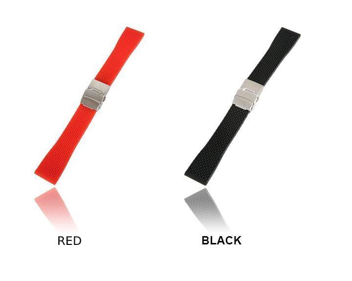 Watchbands 18mm, 20mm, 22mm, 24mm Silicone Rubber Watch Strap Band Deployment Buckle Waterproof Black Watchband|Watchbands| Men Women Unisex Sports