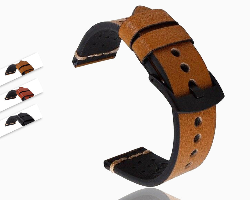 18mm,20mm,22mm,24mm Watch Band Strap Pin Buckled Leather Wristwatch Bands Replacement Accessories With Spring Bar Men Genuine Leather