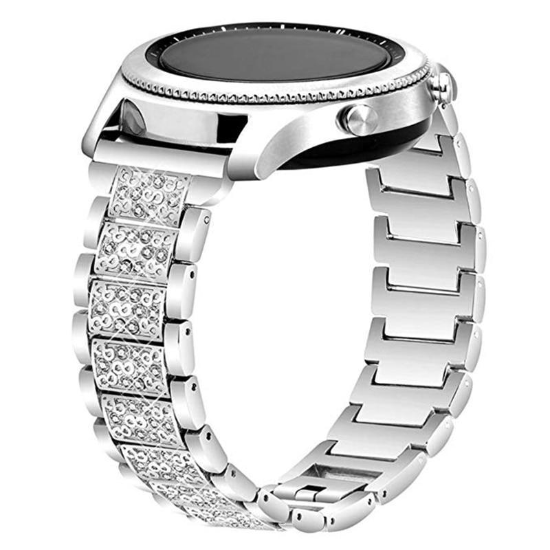 20mm 22mm Ladies High Quality Steel Smartwatch Band For Samsung Gear S3 Frontier/Classic Women's Diamond Watchstrap Galaxy Watch Accessories