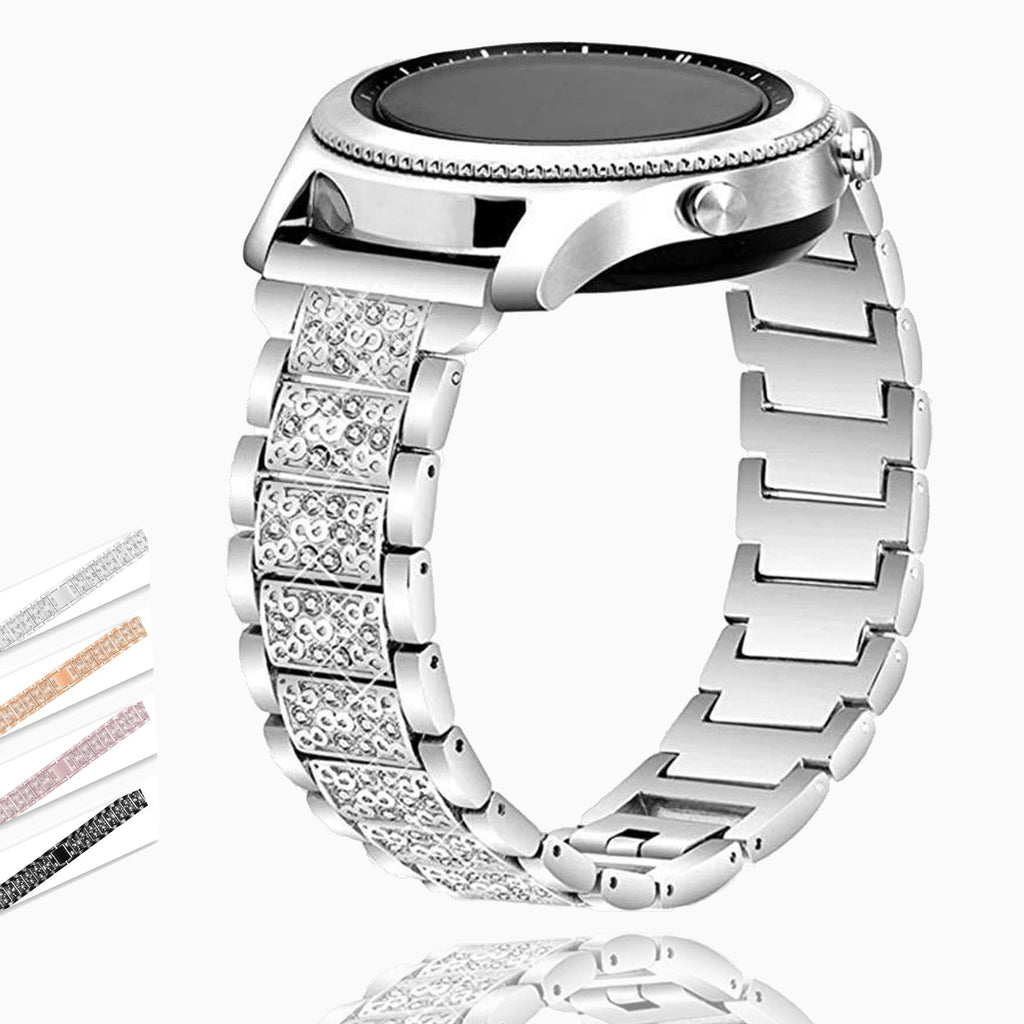 Watchbands 20mm 22mm Ladies High Quality Steel Smartwatch Band For Samsung Gear S3 Frontier/Classic Women's Diamond Watchstrap Galaxy Watch Accessories
