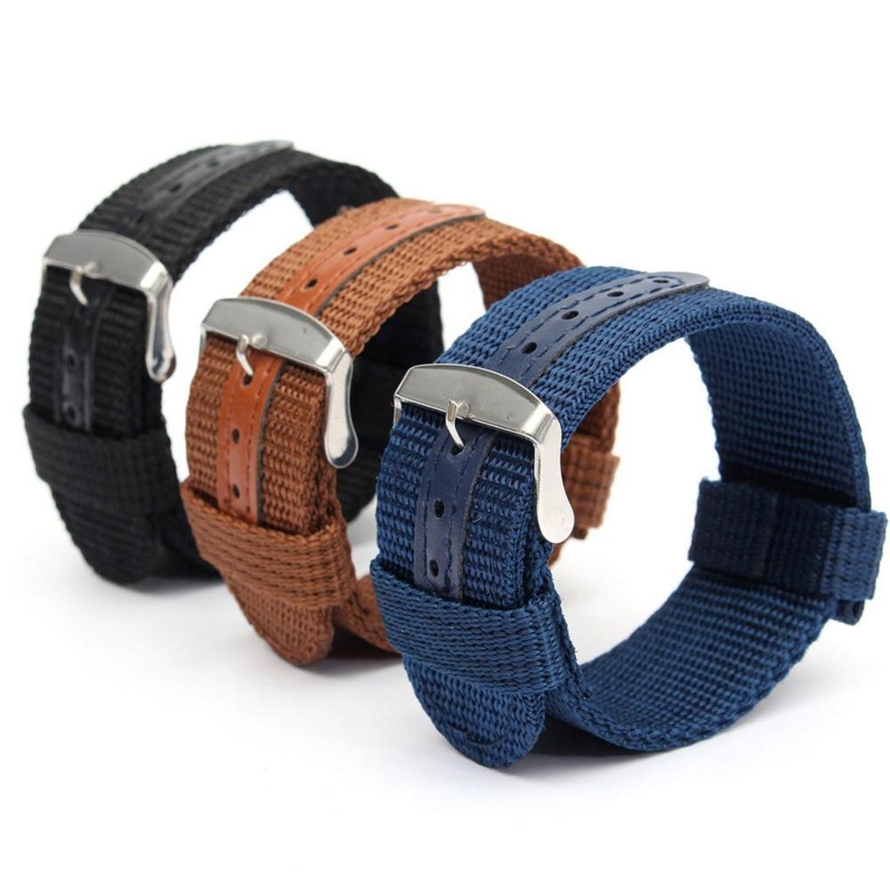 2020 Watch Band Military Army Nylon Fabric Canva Wrist Watch Band Strap 18/20/22/24mm 4Color women's watches Accessories*|Watchbands|Unisex