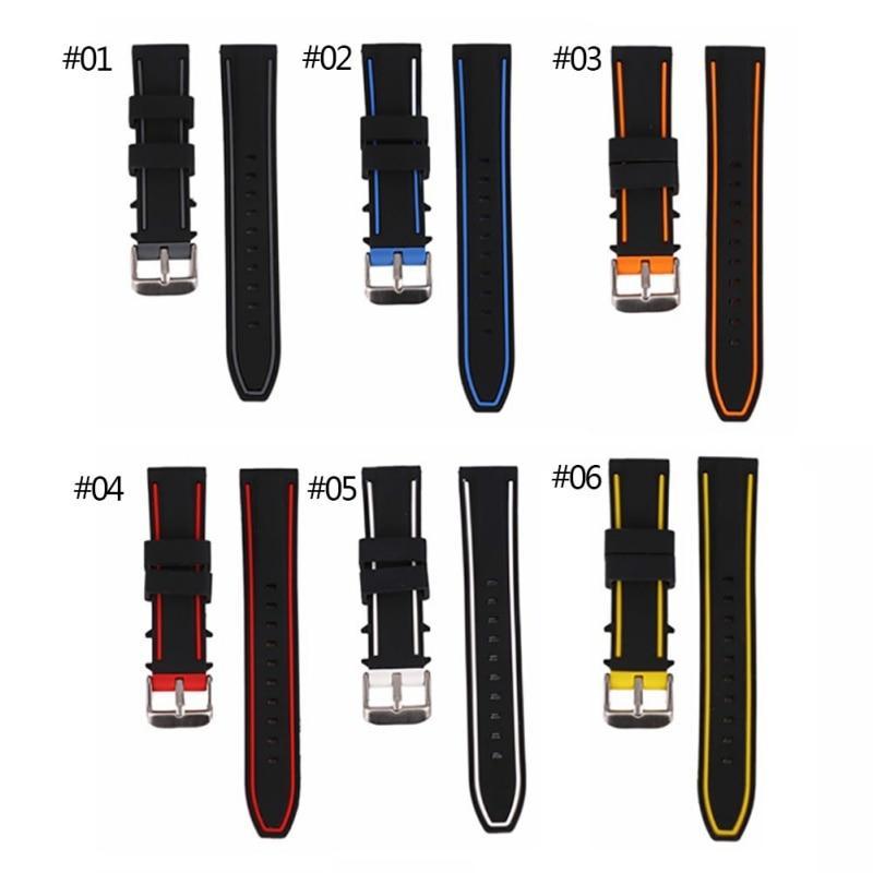 20mm 22mm 24mm 26mm Men Silicone Watch Band Sport Diver Waterproof Rubber Strap Replacement|Watchbands|