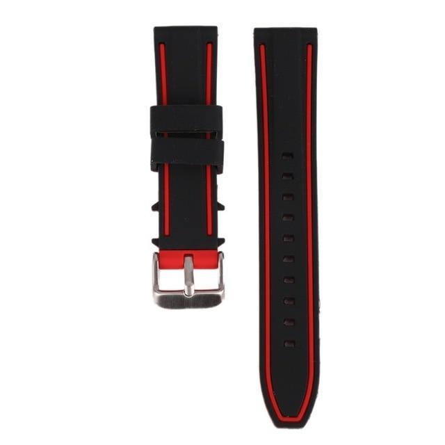 Watchbands Red Black / 22mm 20mm 22mm 24mm 26mm Men Silicone Watch Band Sport Diver Waterproof Rubber Strap Replacement|Watchbands|