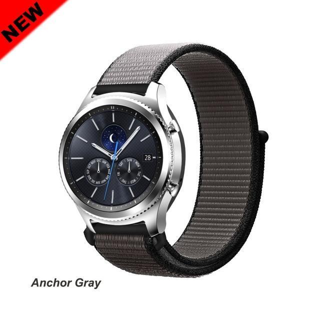 Watchbands Anchor Gray 44 / 20mm Gear s3 Frontier strap For Samsung galaxy watch 46mm 42mm active 2 nylon 22mm watch band huawei watch gt strap amazfit bip 20 44