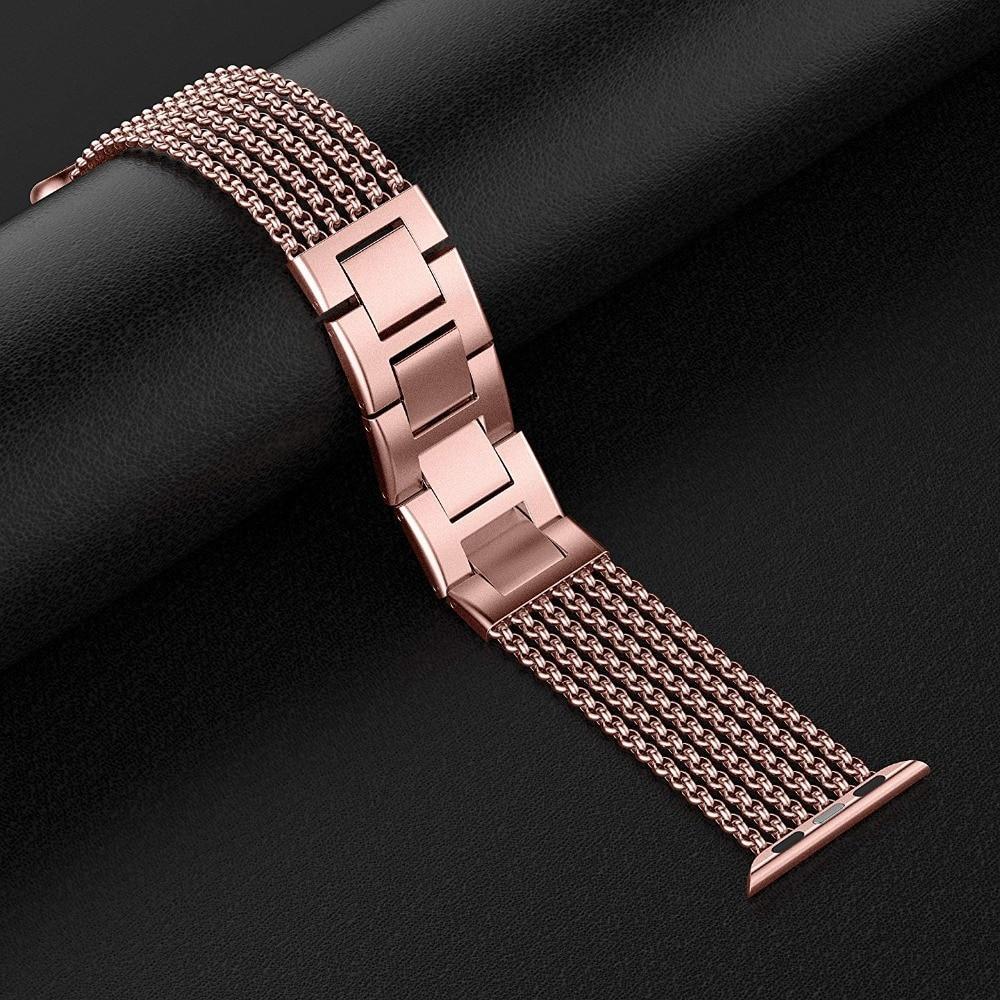 Watchbands Apple Watch Band iWatch Womens Mesh Loop Stainless Steel Replacement Metal Beauty Strap fits Series 5 4 3, 38mm 40mm 42mm 44mm
