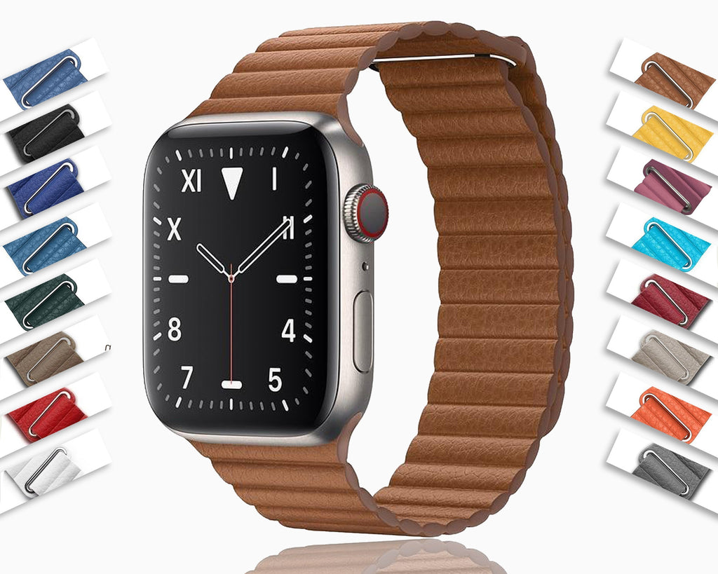 Watchbands Apple Watch Band Series 6 5 4 3 Stylish Magnetic Leather Loop Strap iWatch 38/40mm 42/44mm Men Women Replacement Wristband Unisex Watchbands