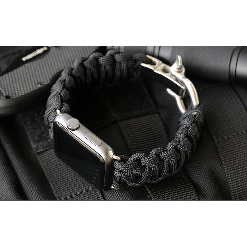 Jollychic Watches Store Paracord Rope Army Sport Strap 7 6 5 Military Tactical Survival Style Blue / 42mm, 44mm, 45mm