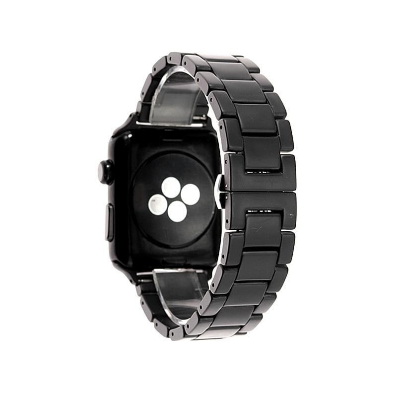 New Apple Watch Band Men Link Ceramic Matte Space Gray Black Strap
